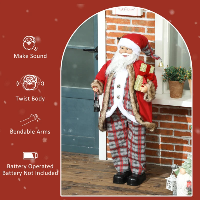 4'6" Animated Santa Claus Figure with Sound - Festive Holiday Decoration in Red - Perfect for Christmas Cheer