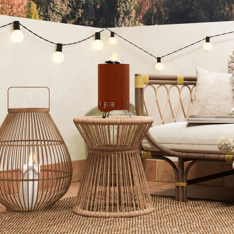 Portable Smokeless Fire Pit - 16x16cm Stainless Steel Wood Burning Tabletop Fire Pit for Garden, Camping & Bonfire Parties - Red