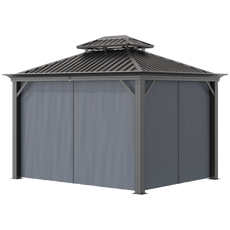 Grey 3m x 3.7m Hardtop Gazebo