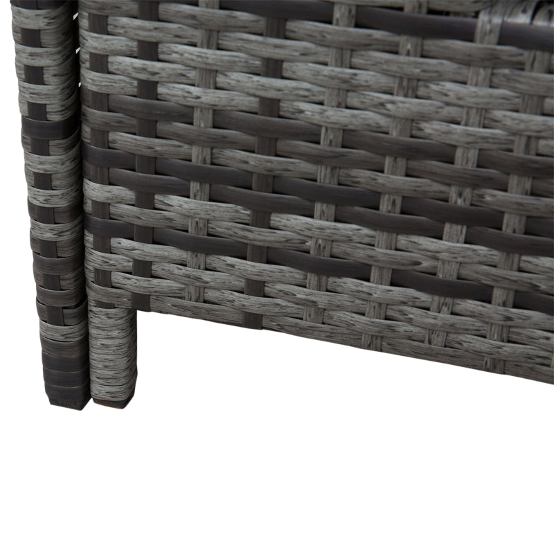 Grey 4 Seater Rattan Sofa With Cushions