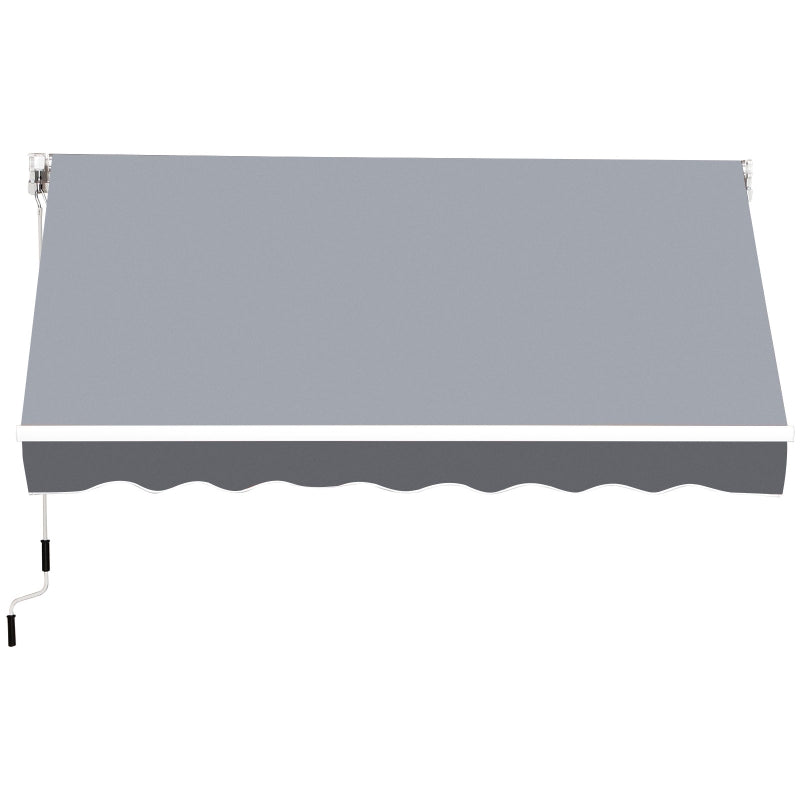 Light Grey 2.5m x 2m Garden Patio Manual Awning Canopy