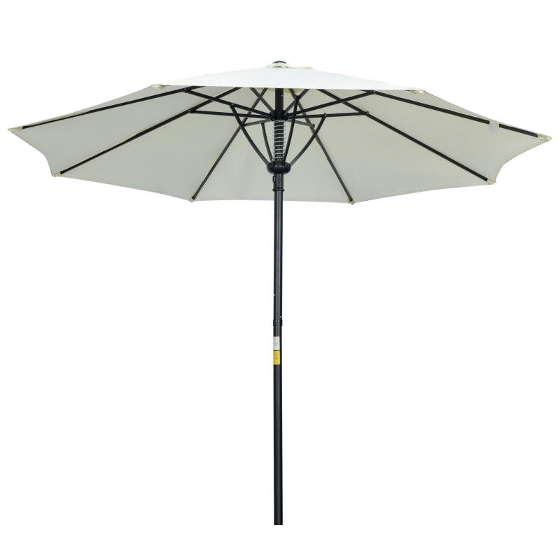 Cream 3m Garden Parasol Umbrella with 8 Ribs - Sun Shade Canopy