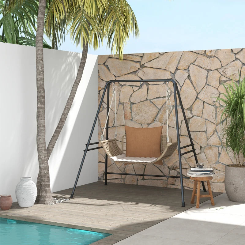 Black Metal Hammock Chair Stand for Hanging Swing Chairs