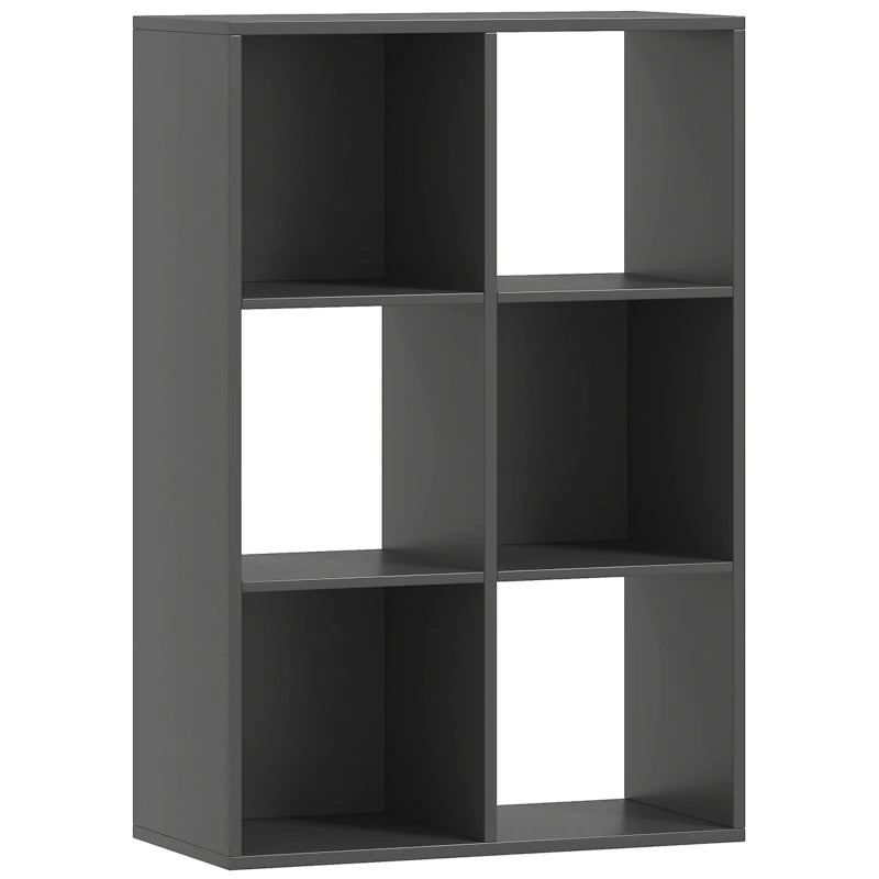 Stylish 6-Cube Bookshelf in Black - Modern Storage Solution for Home or Office, Perfect for Organizing Books and Decor