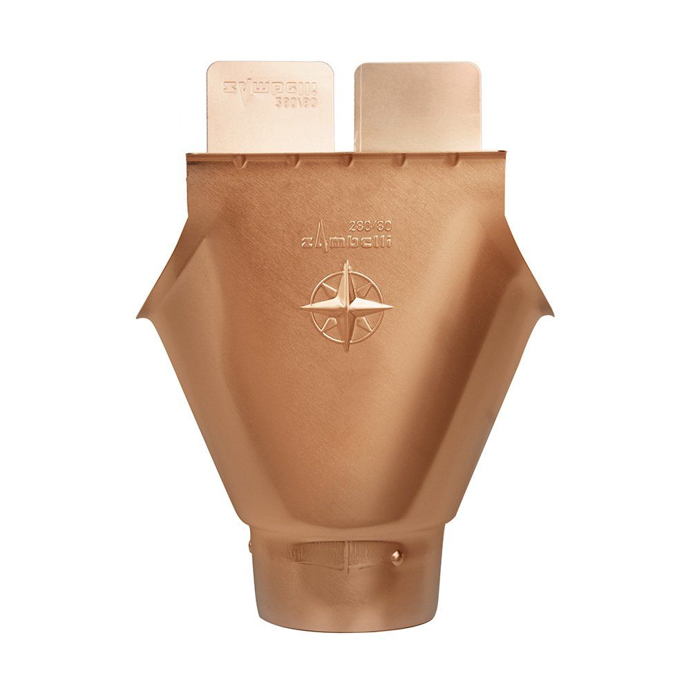 115mm Half Round Copper 80mm Wrap Around Outlet