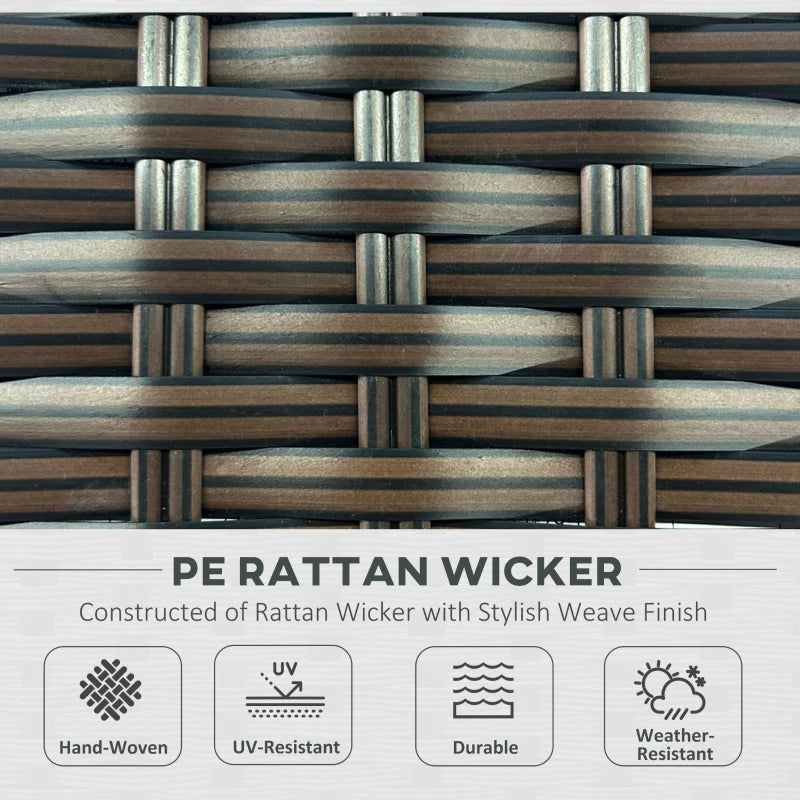 Seven-Piece Brown/Beige Rattan Garden Set With Glass-Top Table