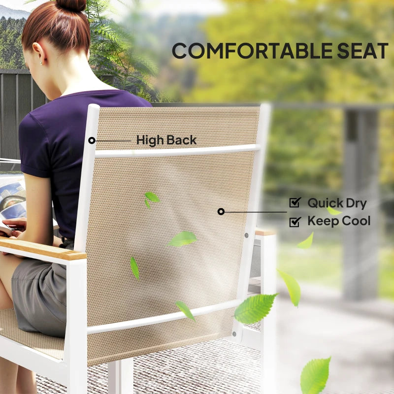 5 Piece Garden Furniture Set - 4 Armchairs and Tempered Glass Table Top - Outdoor Patio Set in Grey