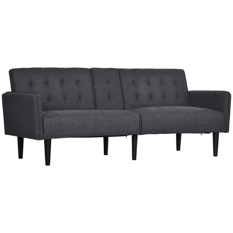 Grey Three-Seater Sofa Bed with Cupholders for Comfort and Style in Your Living Room