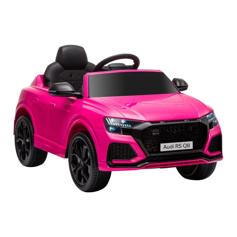 Audi RS Q8 6V Kids Electric Ride-On Car Toy with Remote, USB, MP3, Bluetooth - Pink Color