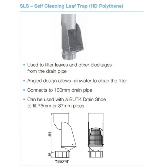 Lindab Self Cleaning Leaf Trap (HD Polythene)