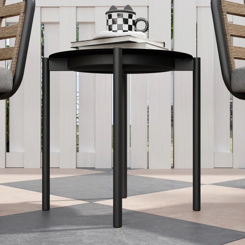 3 Piece Rattan Bistro Set with Cushions and Glass Top Table for Outdoor Patio