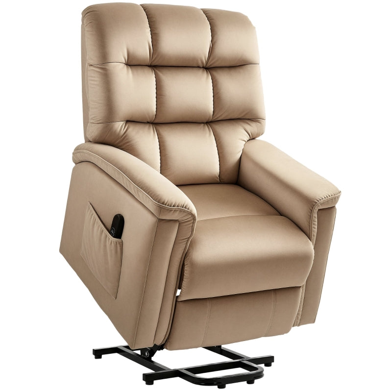 Velvet Electric Lift Recliner Chair in Brown for Ultimate Comfort and Support