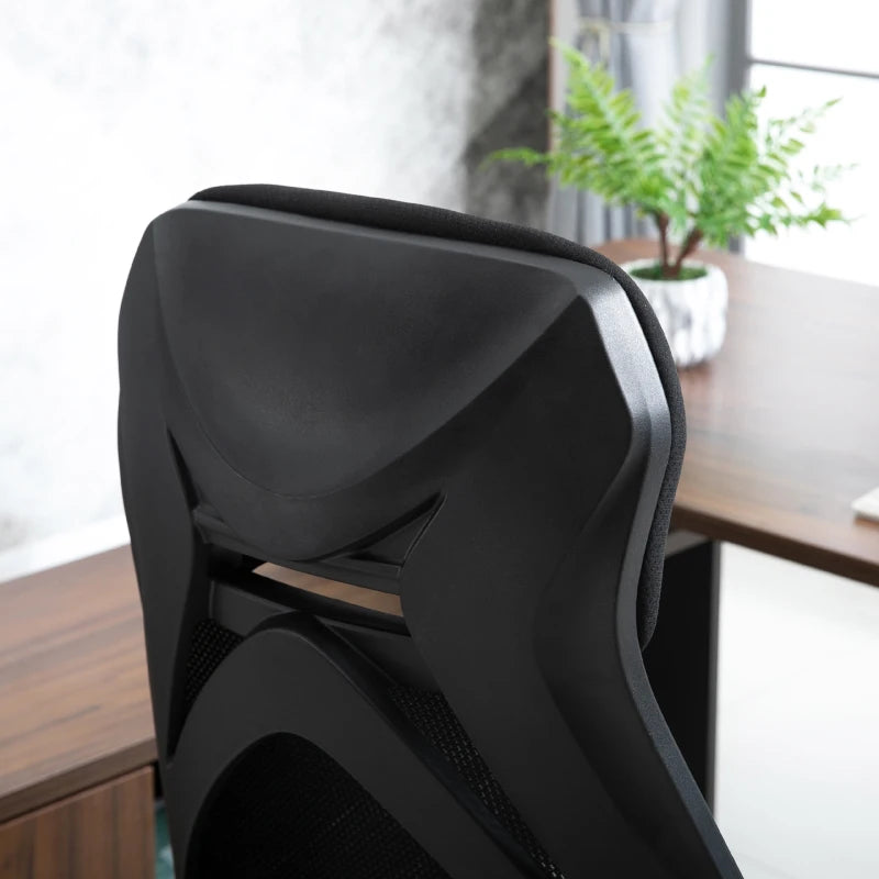 Vinsetto High Back Office Chair with Footrest - Adjustable Swivel Desk Chair with Headrest for Home Office - Black