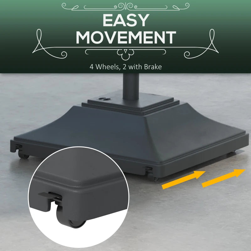 Black 60kg Fillable Parasol Base with Wheels