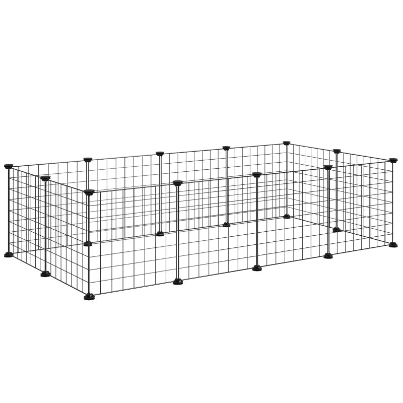 DIY Metal Wire Pet Playpen - 12 Panel Enclosure for Indoor/Outdoor Guinea Pigs, Bunnies & Small Animals - Black