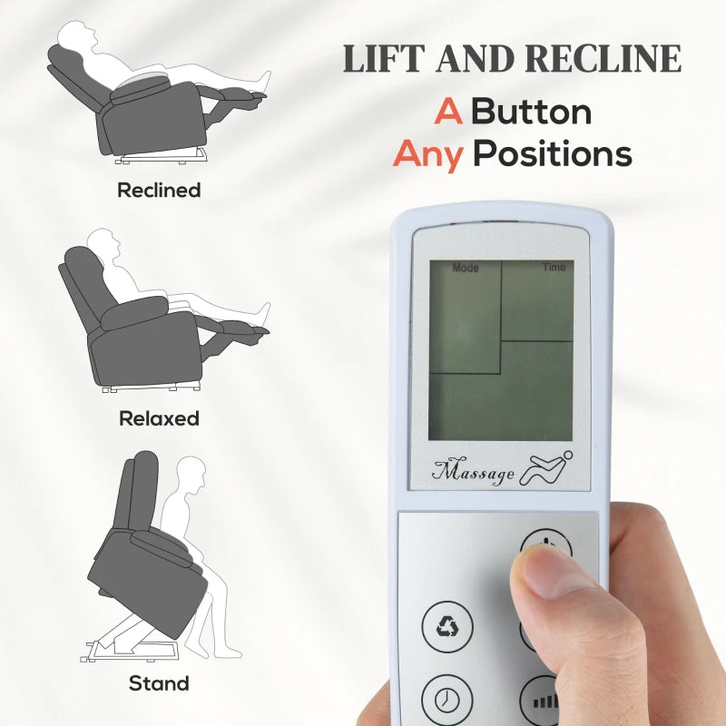 Electric Recliner Chair with Massage and Heat for Elderly, Power Lift Armchair with Remote Control and Extended Footrest