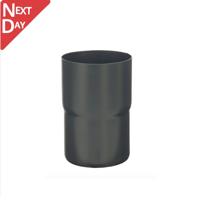 80mm Anthracite Grey Galvanised Steel Downpipe Loose Connector