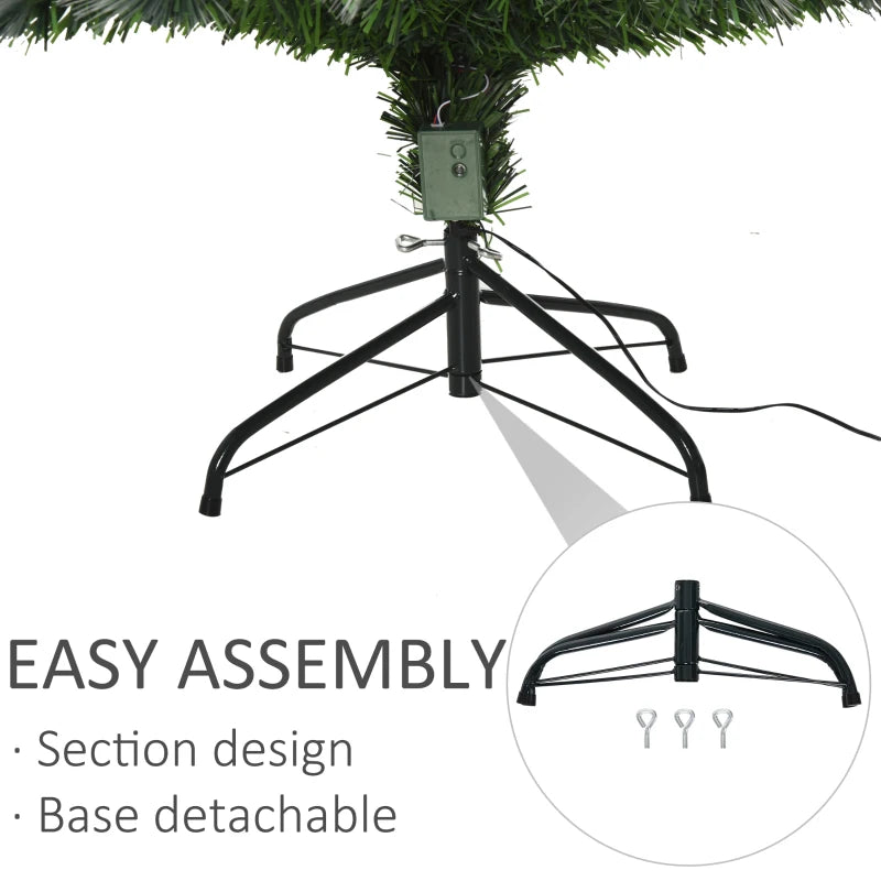 6ft Pre-Lit White Artificial Christmas Tree with 230 LEDs & Star Topper - Full Bodied Seasonal Decoration for Home