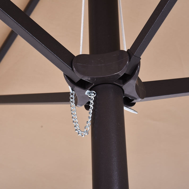 Double-Sided Tan Patio Sun Umbrella - 4.6m