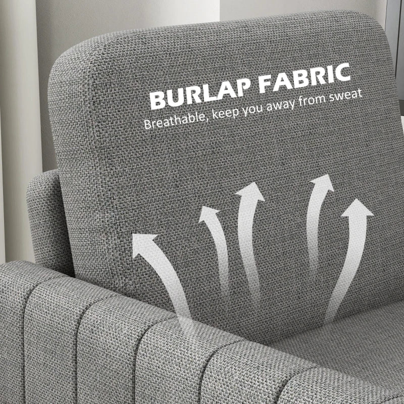 Modern Light Grey Linen-Look Armchair for Stylish Living Room Seating