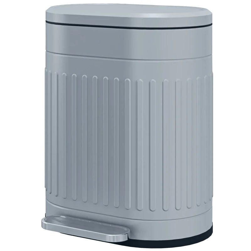 20L Grey Metal Kitchen Bin with Soft-Close Lid - Stylish and Durable Waste Container for Home and Office