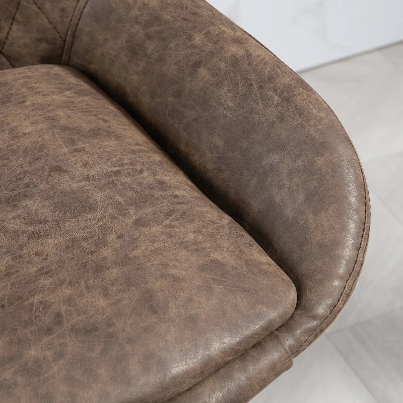 Adjustable Faux Leather Retro Bar Stools for Home Use in Brown