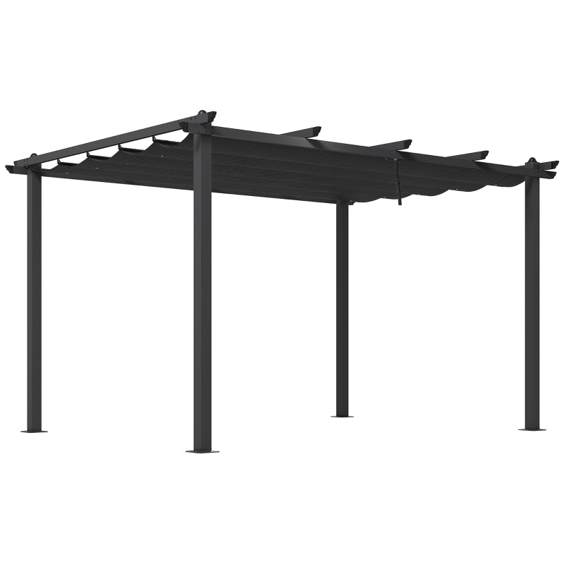 3m x 4m Dark Grey Aluminium Retractable Pergola