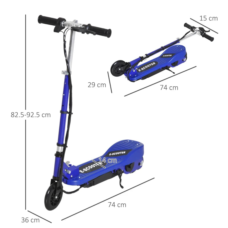Folding Electric Kids Scooter for Ages 7-14 Lightweight Blue and Black Design