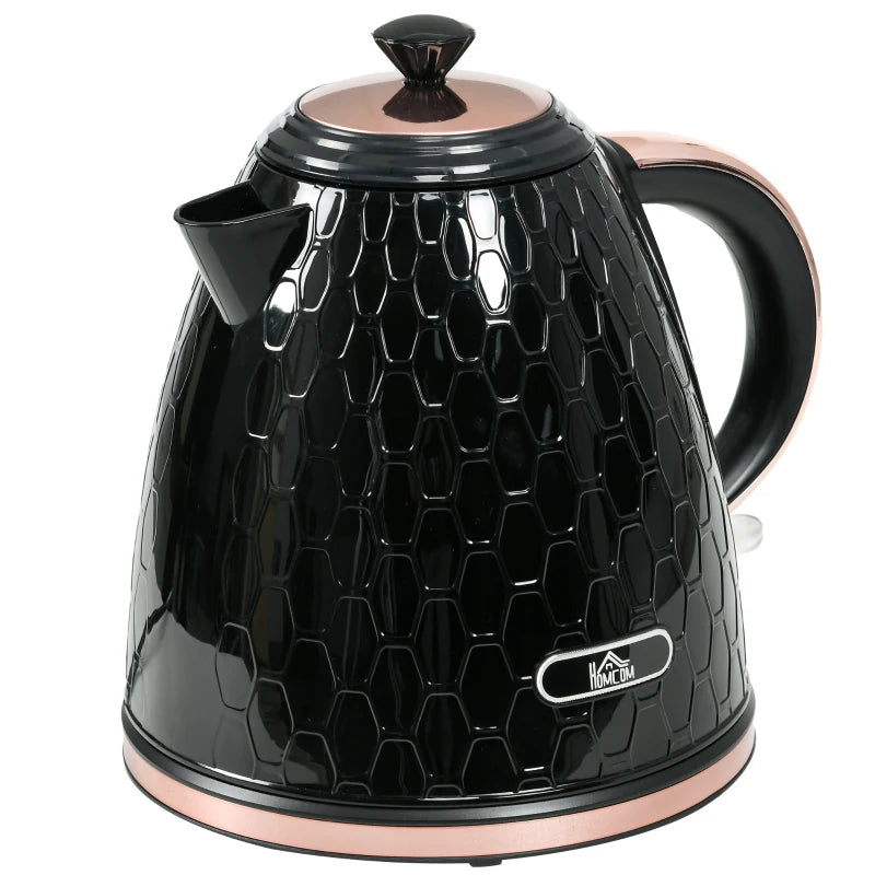 3kW Rapid Boil Black Honeycomb Kettle - Stylish Electric Tea Maker for Fast Boiling Water