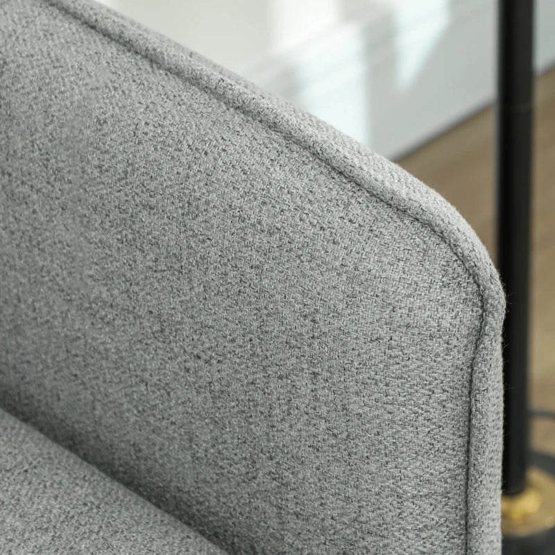 Modern Grey Two-Seater Sofa with Button Tufting and Cushions for Living Room or Guest Room