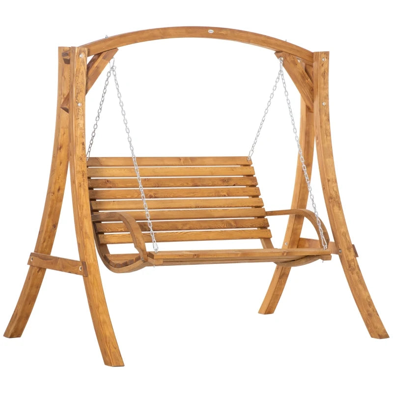 2 Seater Wooden Swing Bench
