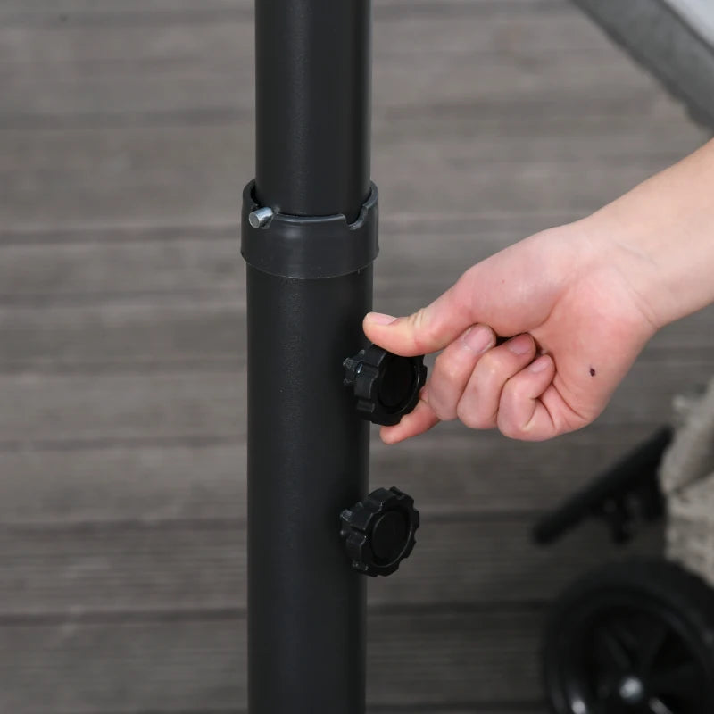 Black 2.45m Overhanging Cantilever Parasol with Cross Base