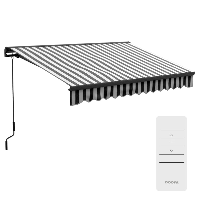 3m x 2m Striped Electric Awning - Fully Retractable