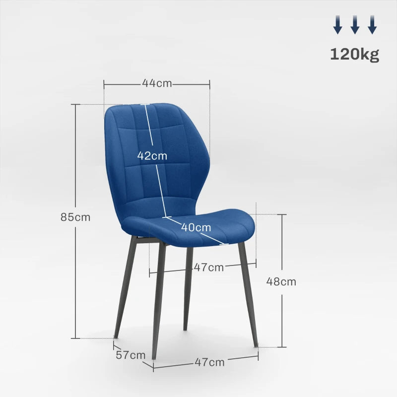 Set of 4 Dark Blue Velvet Tub Dining Chairs - Stylish Relaxed Design for Modern Home Decor