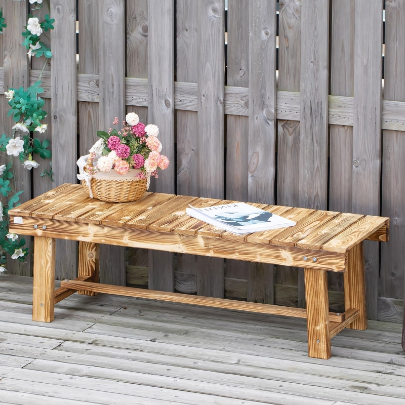 Carbonised Fir 2-Seater Wooden Garden Bench 110x38x35 cm