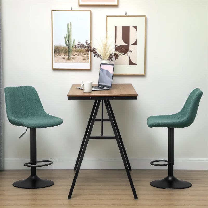 Set of 2 Green Chenille-Feel Tub Bat Stools - Stylish, Comfortable, and Durable Bathroom Seating