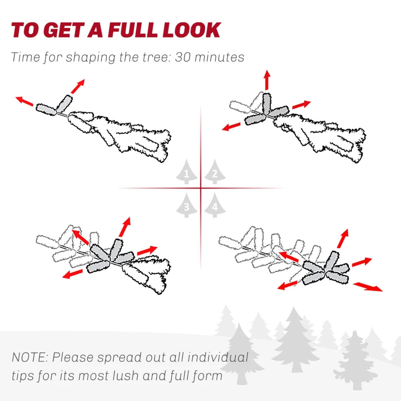 6ft LED Lights Artificial Christmas Tree - Pre-Lit Holiday Decor for Festive Home Decoration - Easy Assembly & Realistic Look