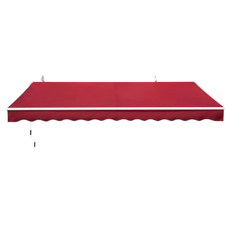 4m x2.5m Manual Awning With Handle - Red