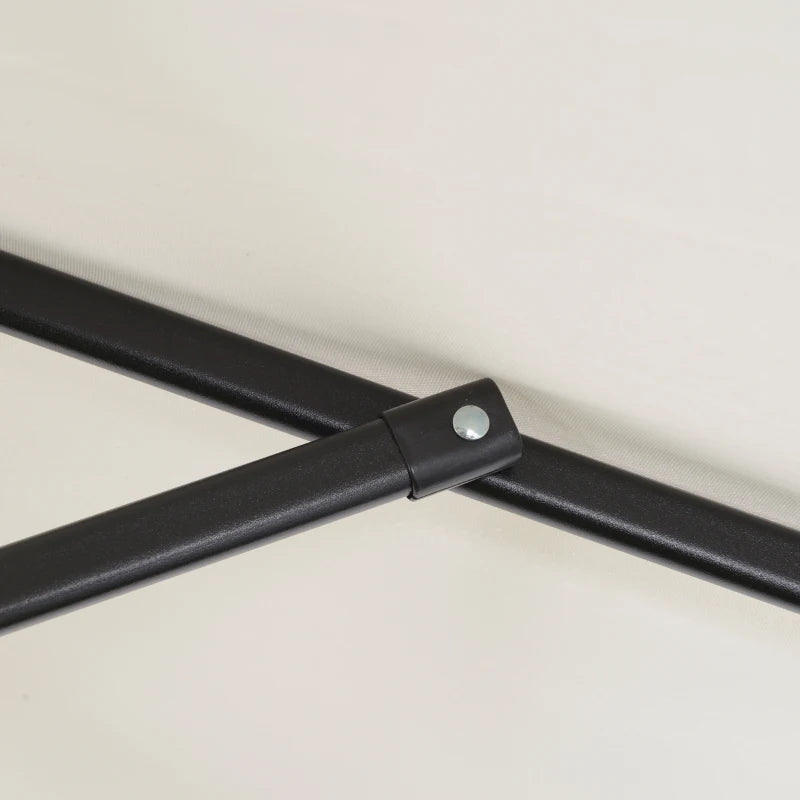 2m Cream White Outdoor Garden Parasol Umbrella with 6 Ribs