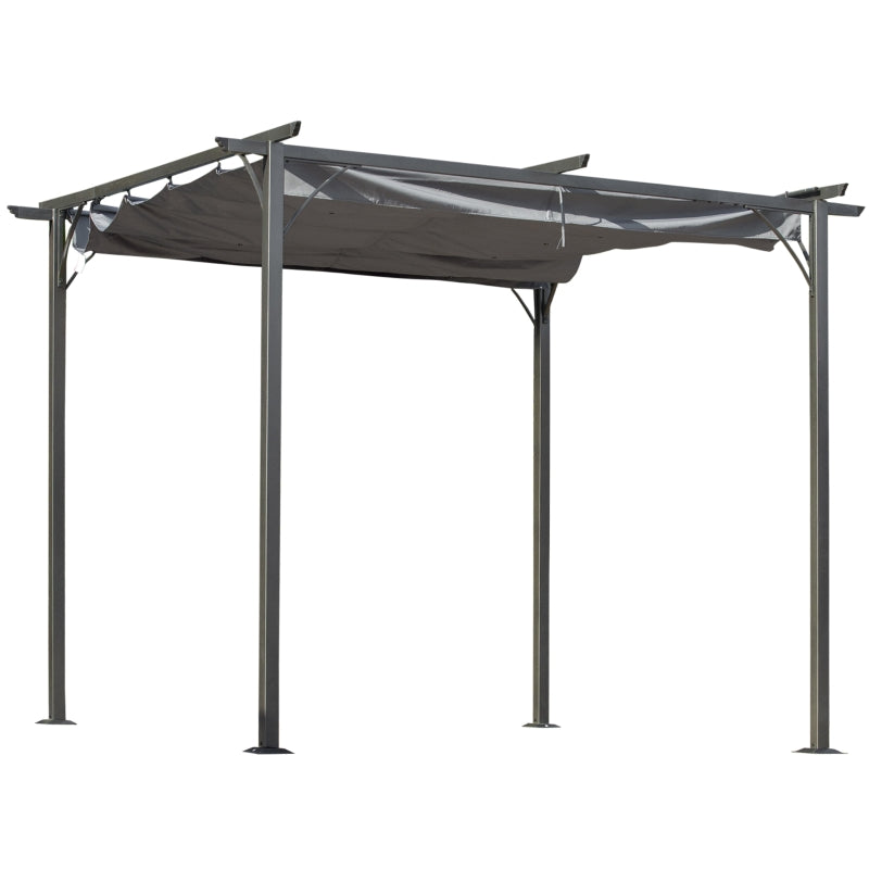 3m x 3m Metal Patio Gazebo With Grey Canopy