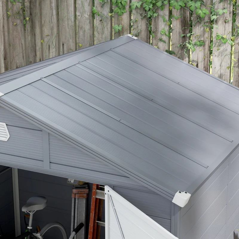 7.9ft x 6.2ft Aluminium Frame and Plastic Wall Shed With Foundation