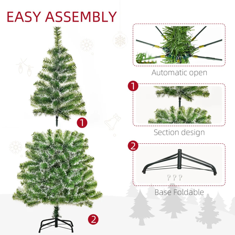 5FT Artificial Christmas Tree with Metal Stand - Indoor Holiday Decoration & Perfect Xmas Gift - Lush Branch Tips
