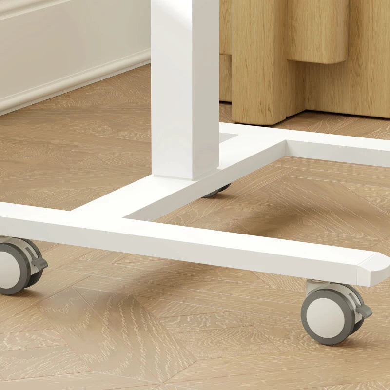 Vinsetto Height Adjustable Work Desk 68-108cm - Modern Wood-Effect & White Finish for Home Office