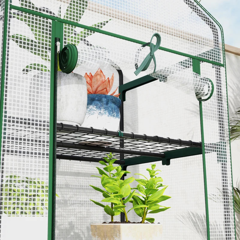 193cm White Five Shelf Mini Greenhouse - Indoor/Outdoor Plant Storage