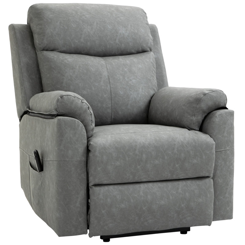 Grey Faux Leather 70° Electric Riser Recliner Chair for Ultimate Comfort and Support