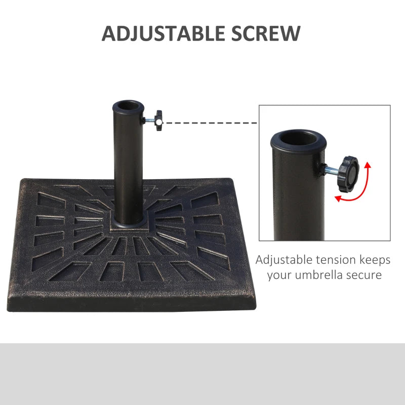 Bronze Patterned Resin Square Umbrella Stand Base - 15kg