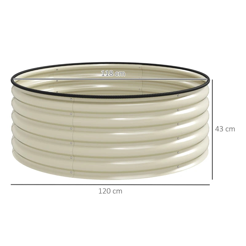 Galvanised Raised Garden Bed with Safety Edging - 120cm x 120cm x 43cm