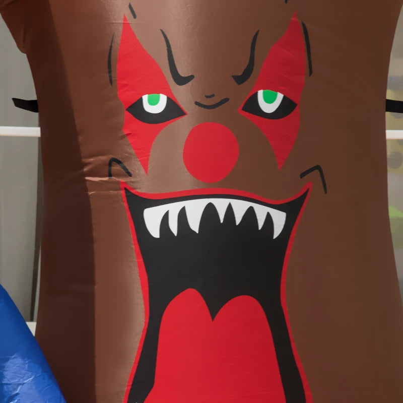 7ft Inflatable Halloween Ghost Tree with Clown Pumpkins - LED Blow-Up Outdoor Decoration for Lawn, Garden & Party