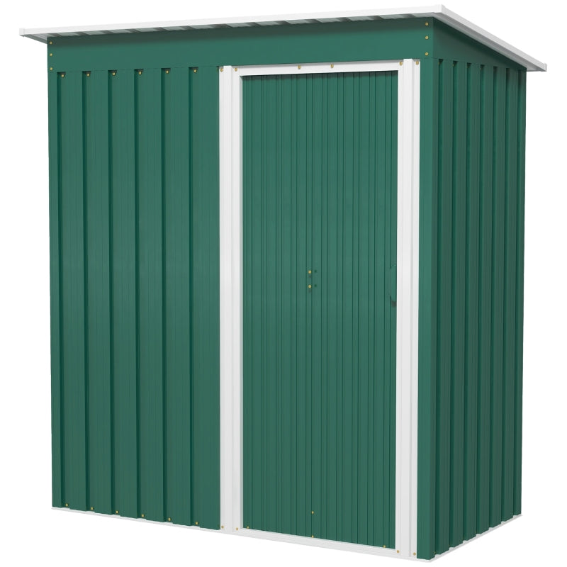 Small Green Metal Storage Shed