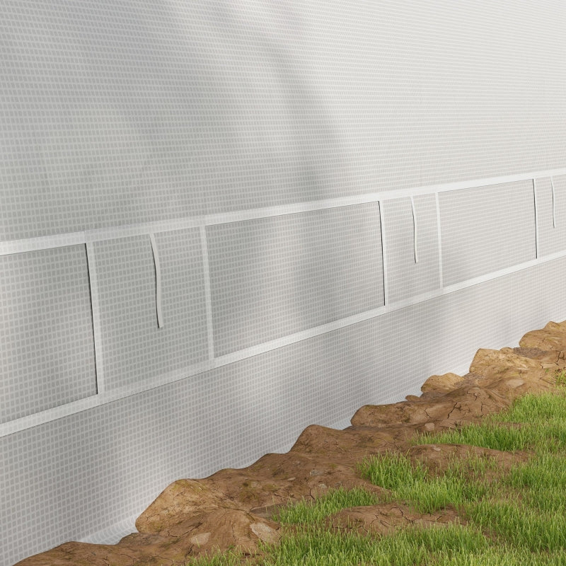 6x3m Green Polytunnel Greenhouse with Mesh Door & Windows, 15 Plant Labels